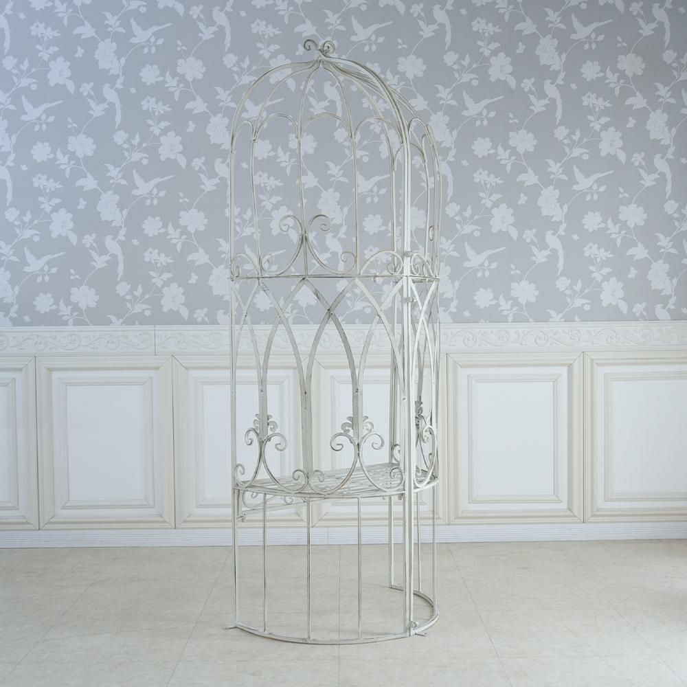 ガーデン ファンタジー ファニチャー アイアン ハーフムーンドームS ベンチ付 幅68cm 画像4