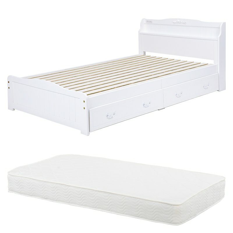 引出付 セミシングルショートベッド ホワイト ボンネルコイル 画像17