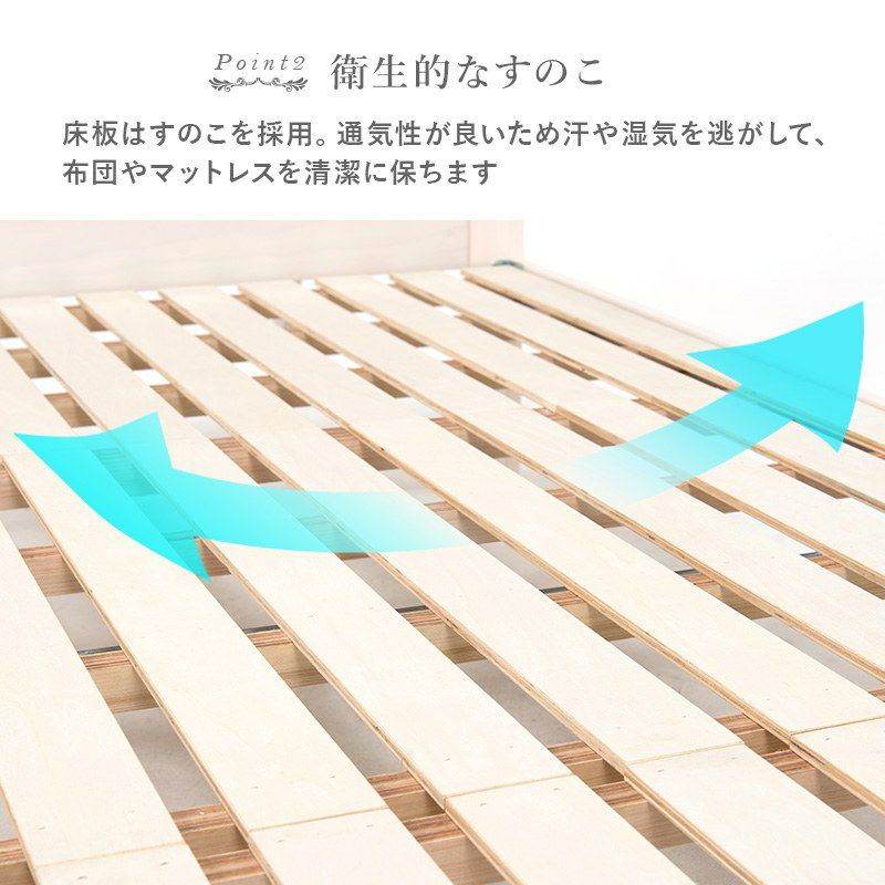 引出付 セミシングルショートベッド ホワイト ポケットコイル 画像8