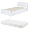 引出付 セミシングルショートベッド ホワイト ポケットコイル 画像17