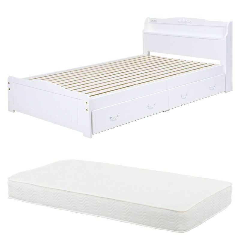 引出付 セミシングルショートベッド ホワイト ポケットコイル 画像17