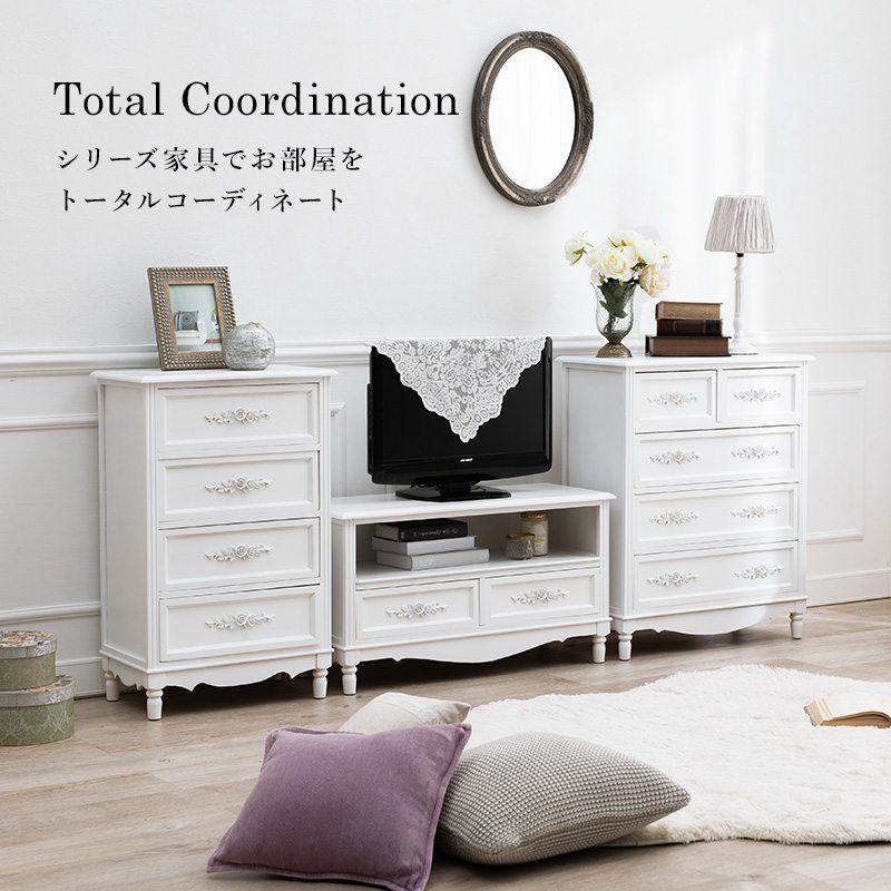 アンティーク調 テレビ台 ホワイト 幅105cm 画像4