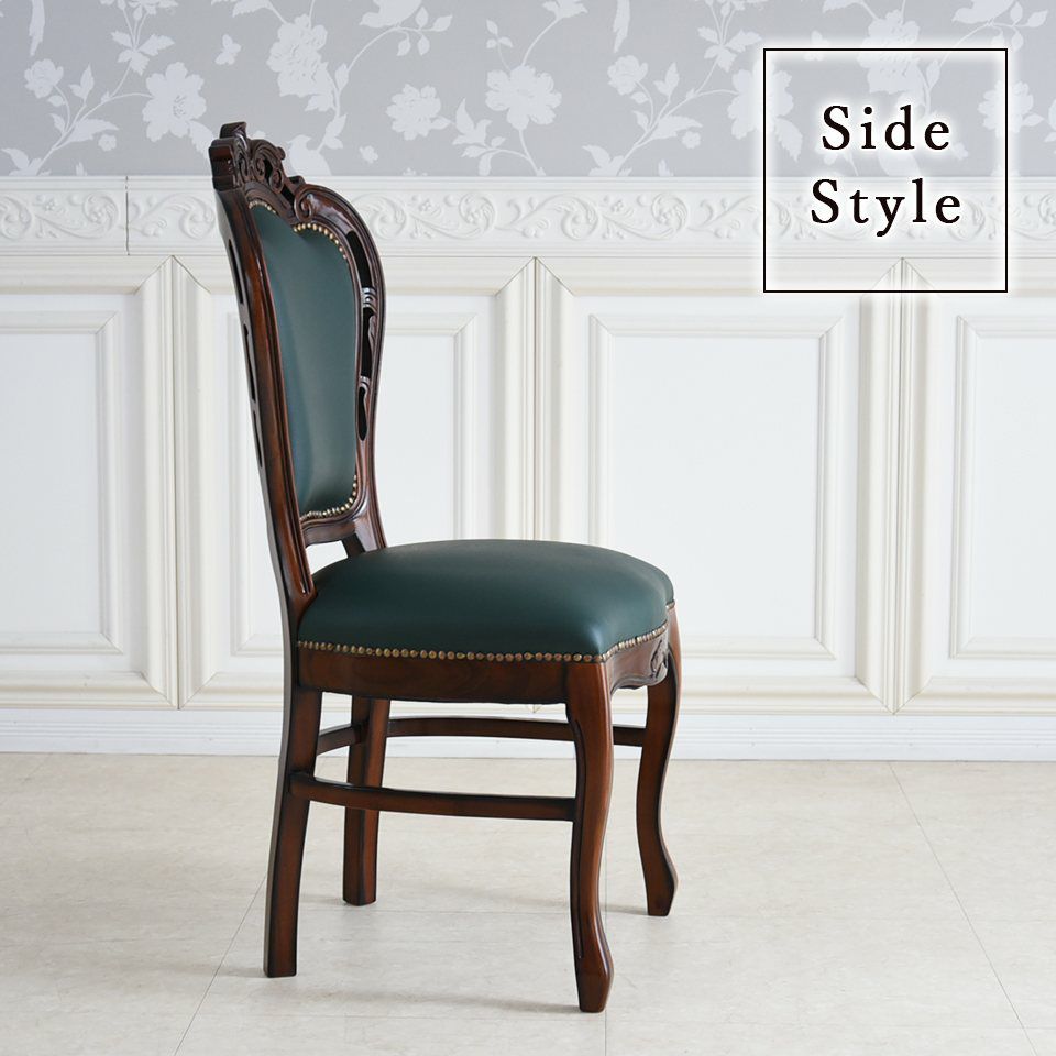 マリナカッシーリ ダイニングチェア 合皮 グリーン 幅48cm 画像9