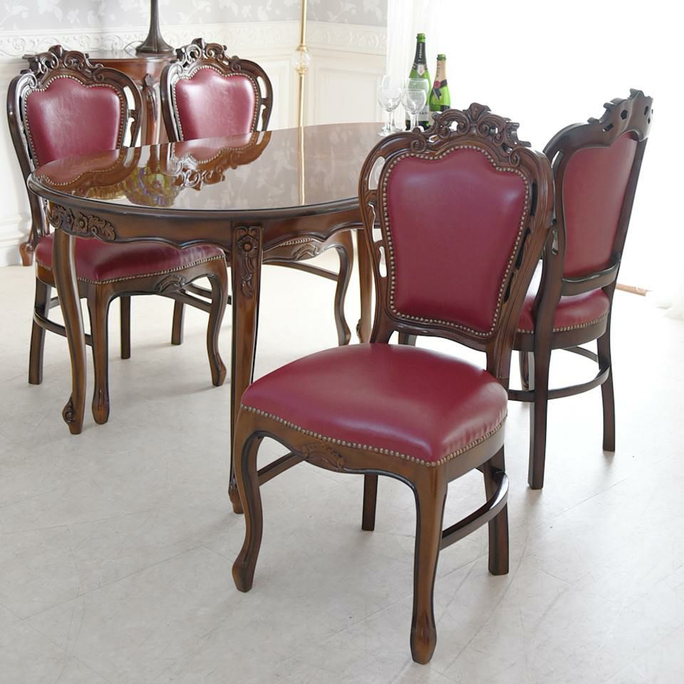 マリナカッシーリ ダイニングチェア 合皮 レッド 幅48cm 画像11