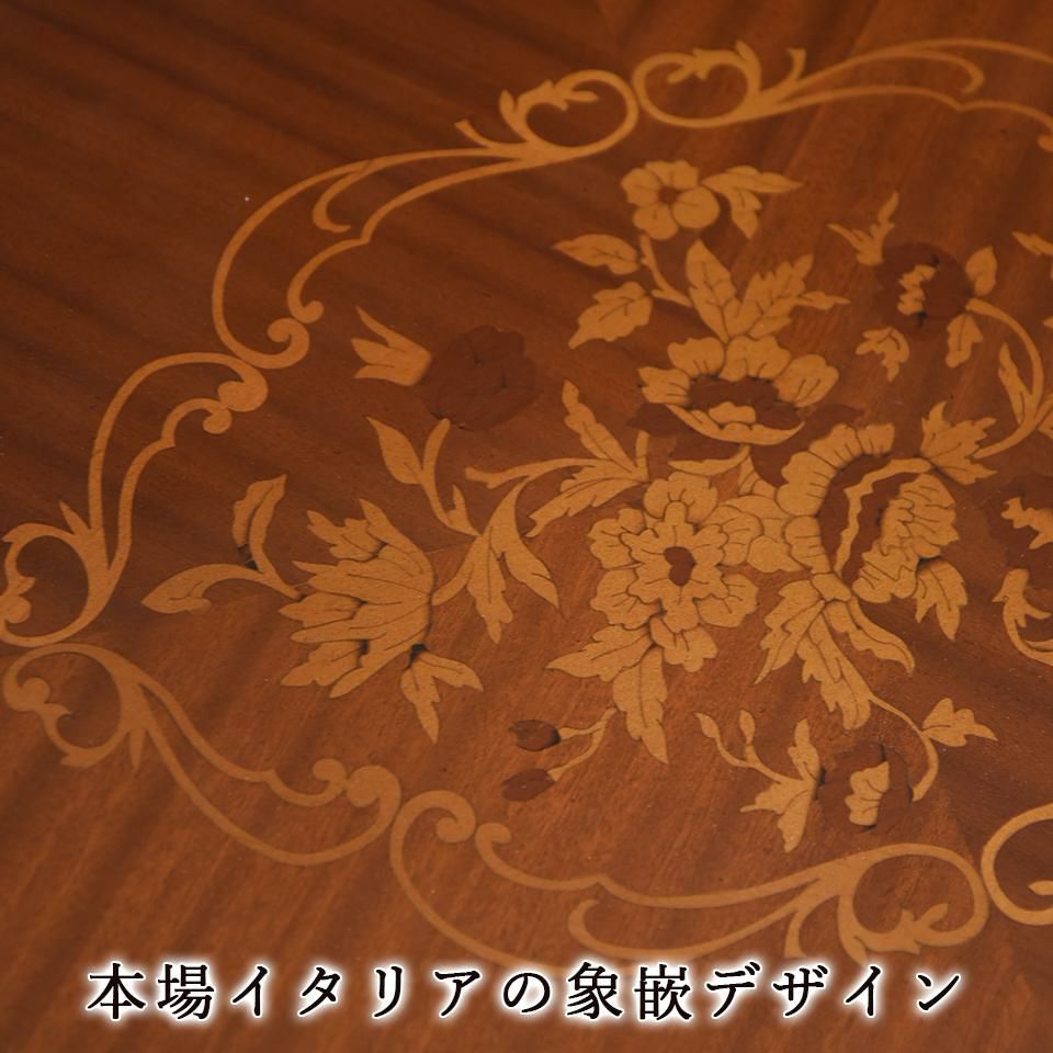 イタリアン マリナ グランデ 象嵌 オーバル ダイニングテーブル 165cm 画像3