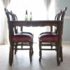 マリナカッシーリ 165cm長角テーブル 5点セット 合皮レッド 画像11