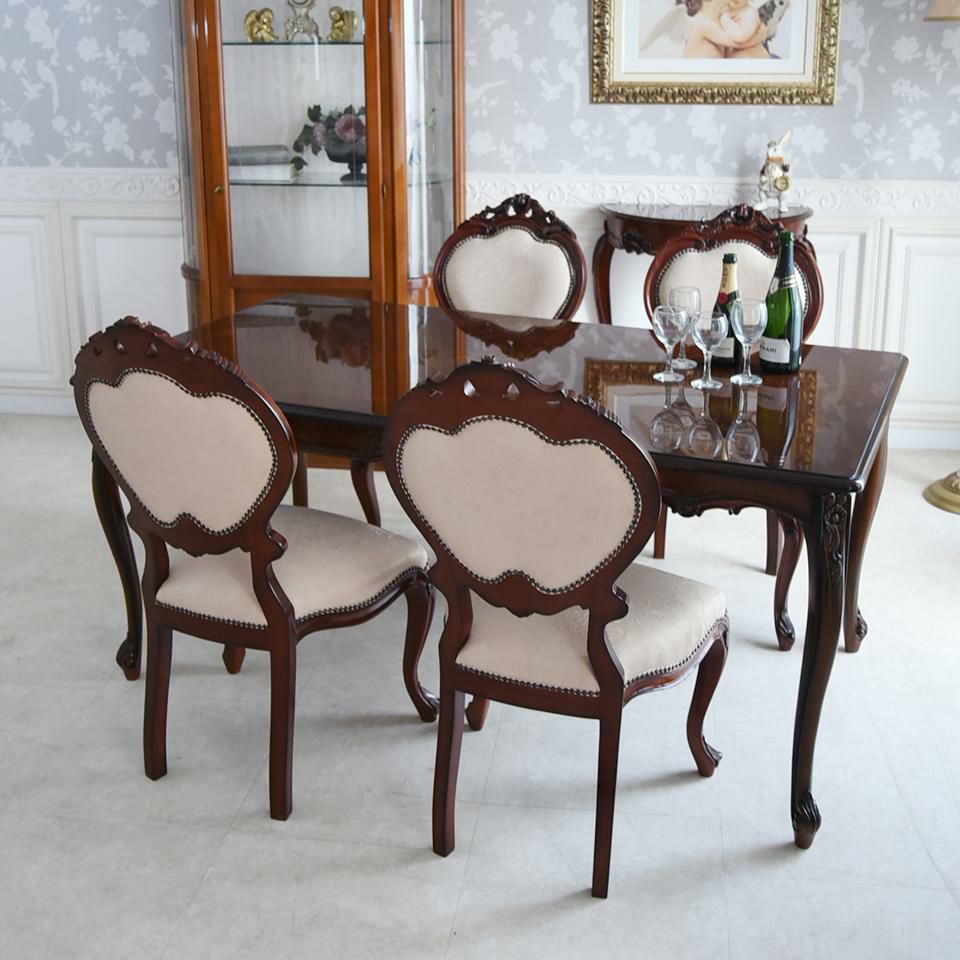 イタリアン マリナ グランデ 長方形 ダイニングセット5P 4人掛け ジュリアチェア 幅165cm 画像8