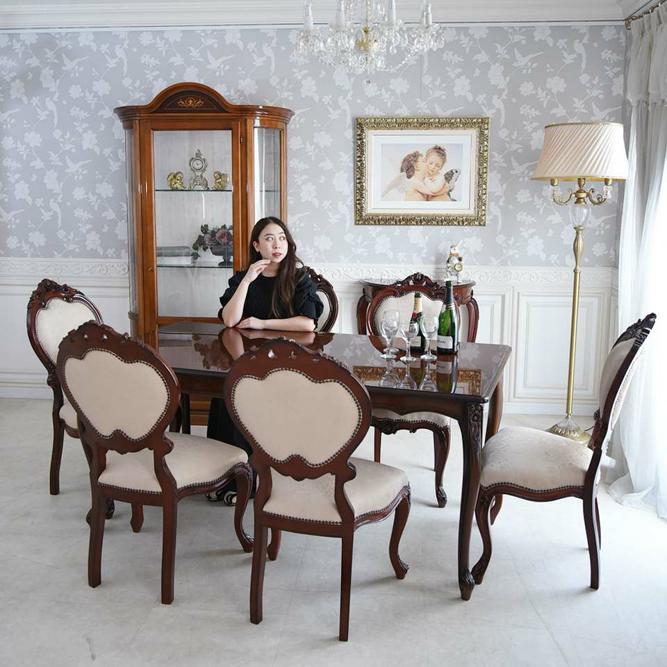 イタリアン マリナ グランデ 長方形 ダイニングセット7P 6人掛け ジュリアチェア 幅165cm 画像12