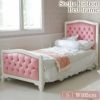 姫系シングルベッド ピンク 白家具 ロココ調 画像1サムネイル