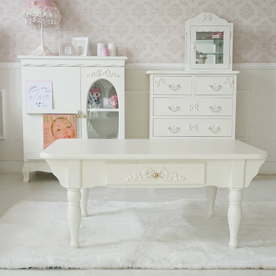 姫系 センターテーブル ローテーブル 引き出し付き 画像4