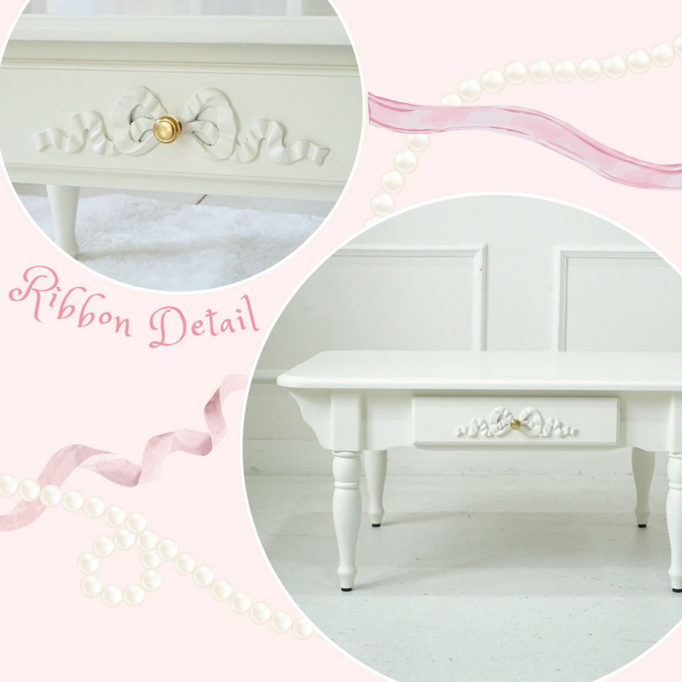 姫系 センターテーブル ローテーブル 引き出し付き 画像6