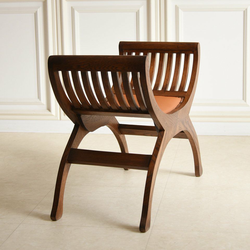 アンティーク調 スツール 英国調 足置き オーク材 玄関椅子 高級 画像9