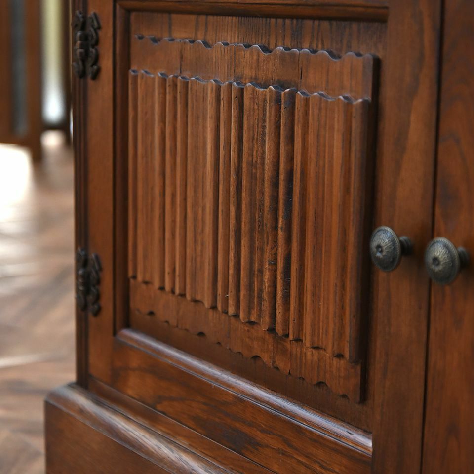 アンティーク調 ショーケース 英国調 キャビネット オーク材 飾り棚 画像16