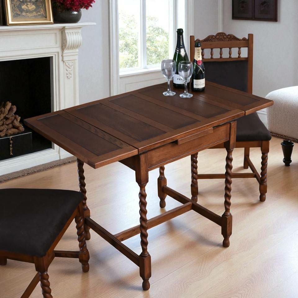 アンティーク調 伸長式 テーブル 英国調 ダイニングテーブル オーク材 高級 画像2