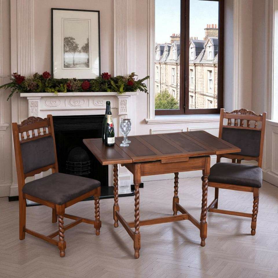 アンティーク調 伸長式 テーブル 英国調 ダイニングテーブル オーク材 高級 画像4
