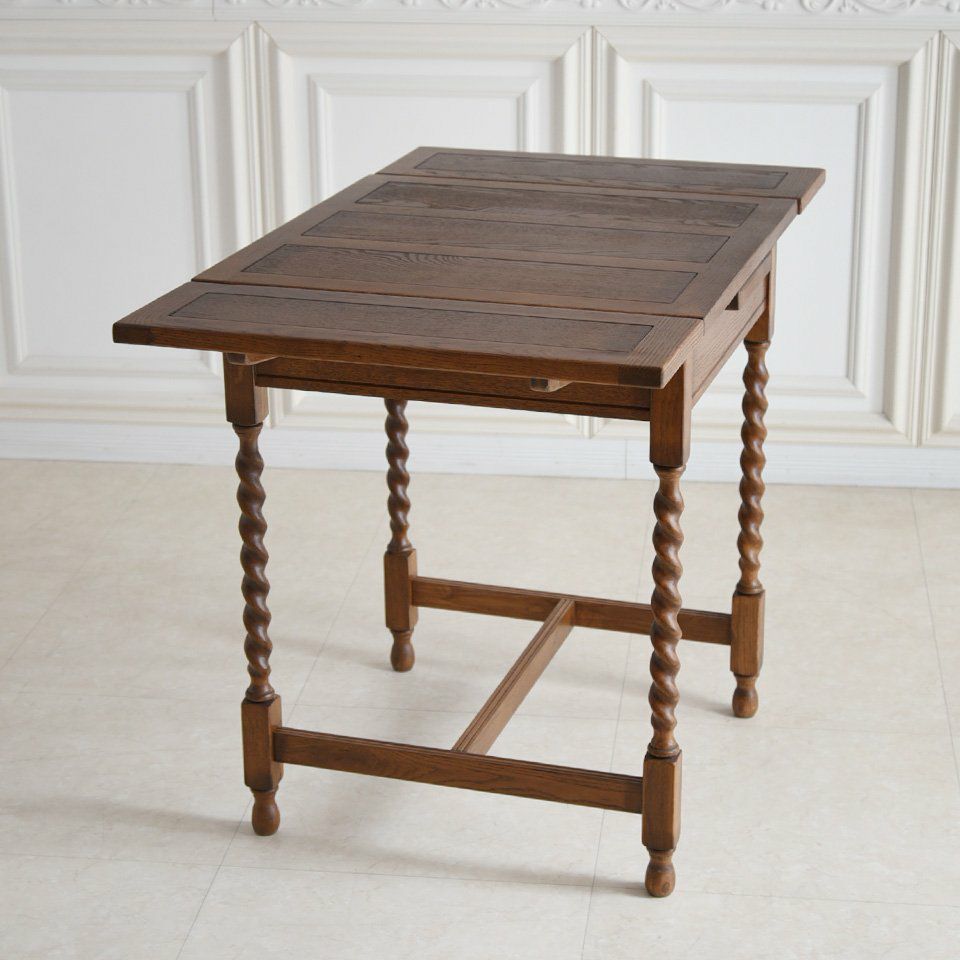 アンティーク調 伸長式 テーブル 英国調 ダイニングテーブル オーク材 高級 画像14