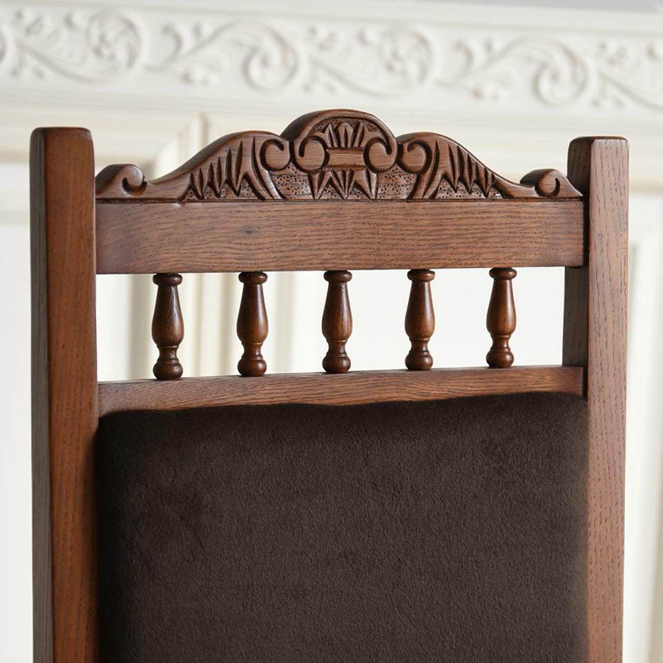 アンティーク調 ダイニングチェア 英国調 椅子 オーク材 高級 画像3