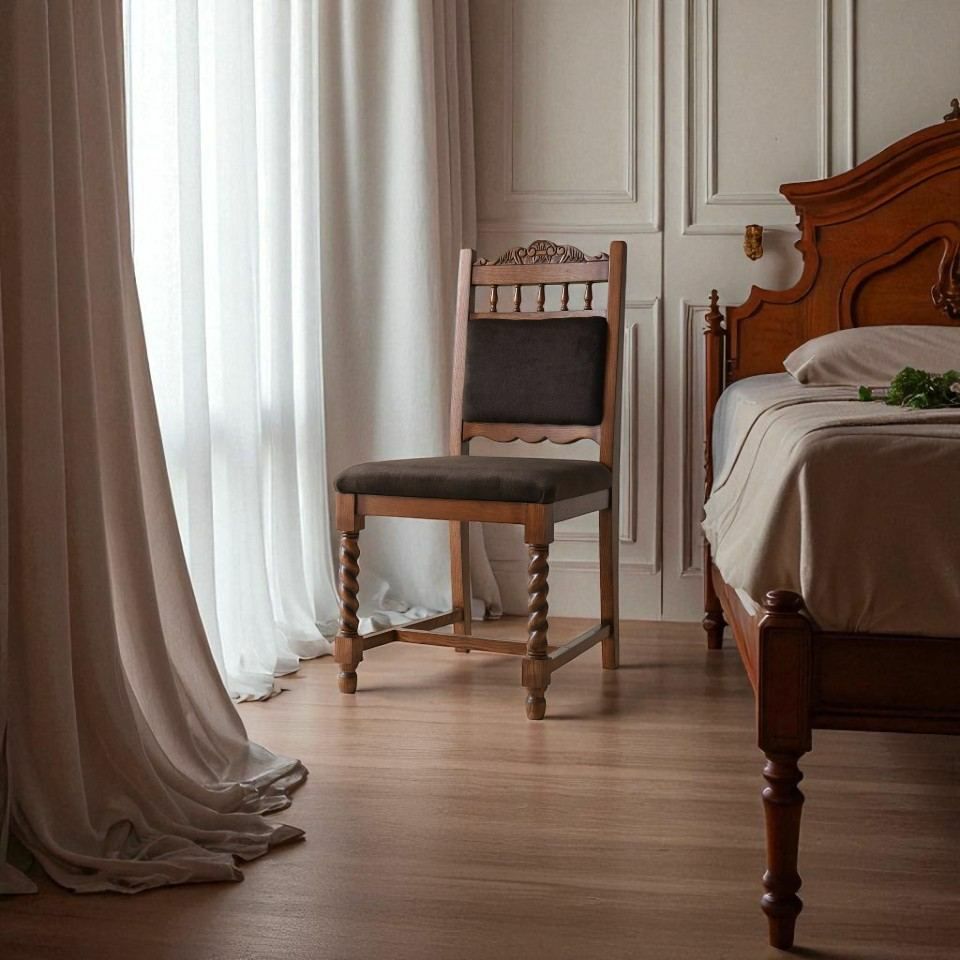 アンティーク調 ダイニングチェア 英国調 椅子 オーク材 高級 画像5