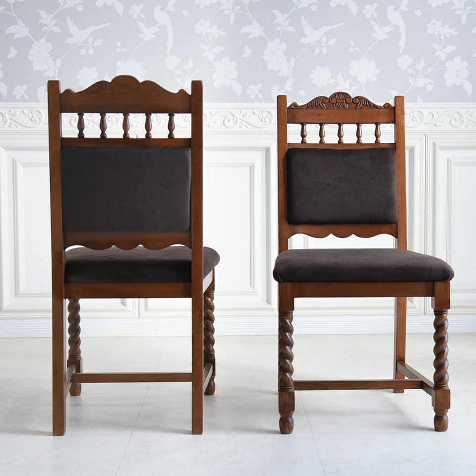 アンティーク調 ダイニングチェア 英国調 椅子 オーク材 高級 画像7