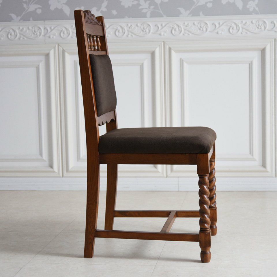 アンティーク調 ダイニングチェア 英国調 椅子 オーク材 高級 画像8