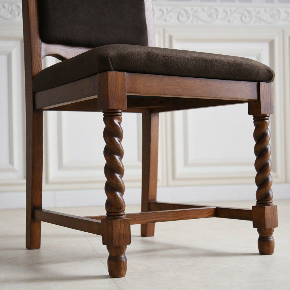 アンティーク調 ダイニングチェア 英国調 椅子 オーク材 高級 画像10