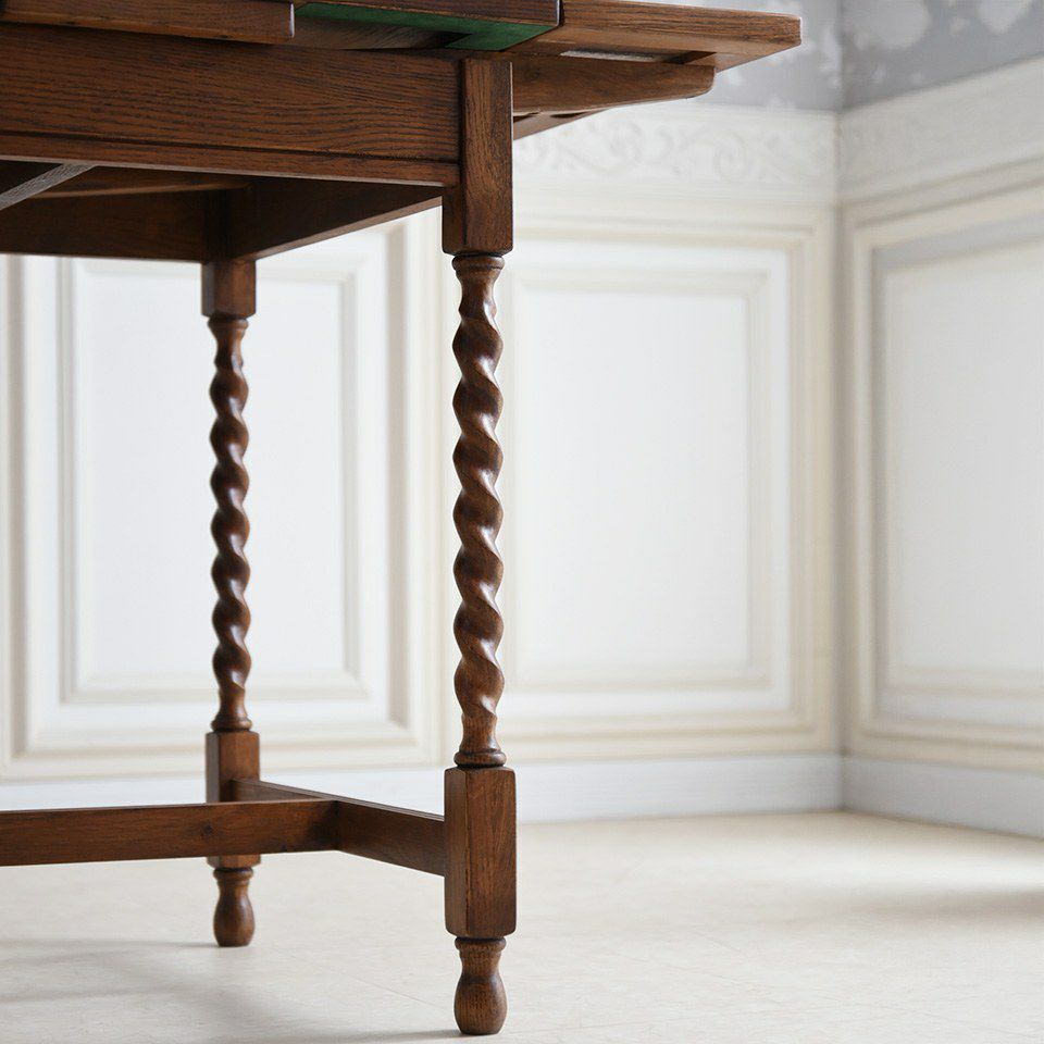 アンティーク調 伸長式 ダイニングセット 3P 2人掛け 英国調 オーク材 高級 画像4