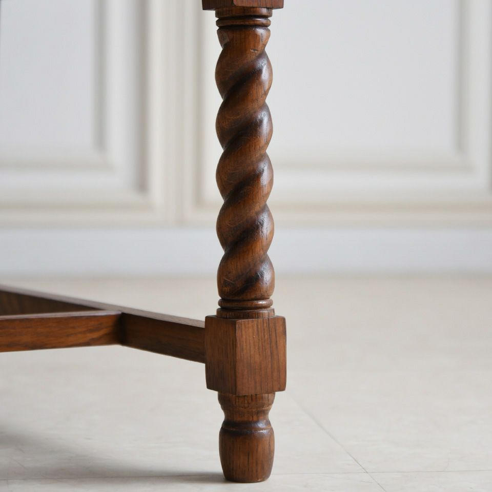 アンティーク調 伸長式 ダイニングセット 3P 2人掛け 英国調 オーク材 高級 画像5