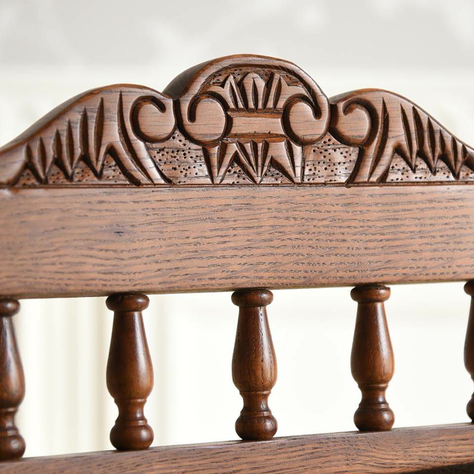 アンティーク調 伸長式 ダイニングセット 3P 2人掛け 英国調 オーク材 高級 画像15