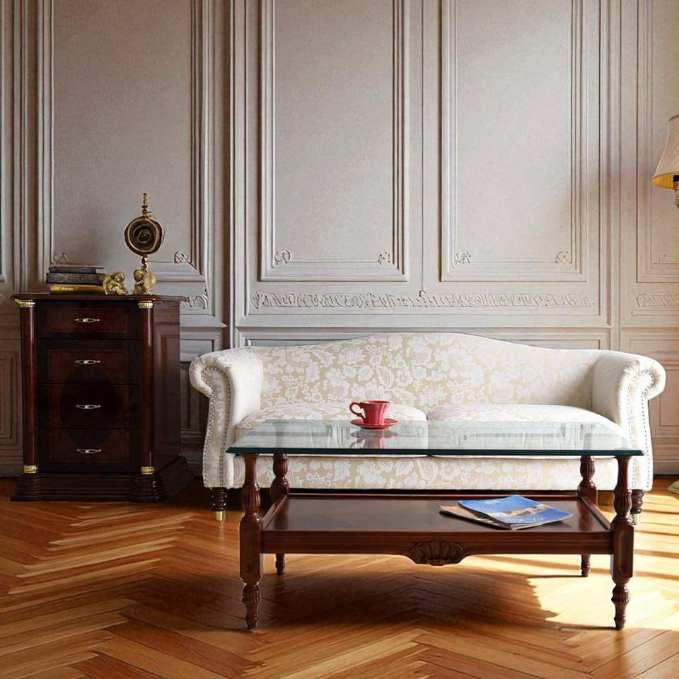 ヨーロピアン クラシック ロココ調 3人掛けソファ 3Pソファ 画像3