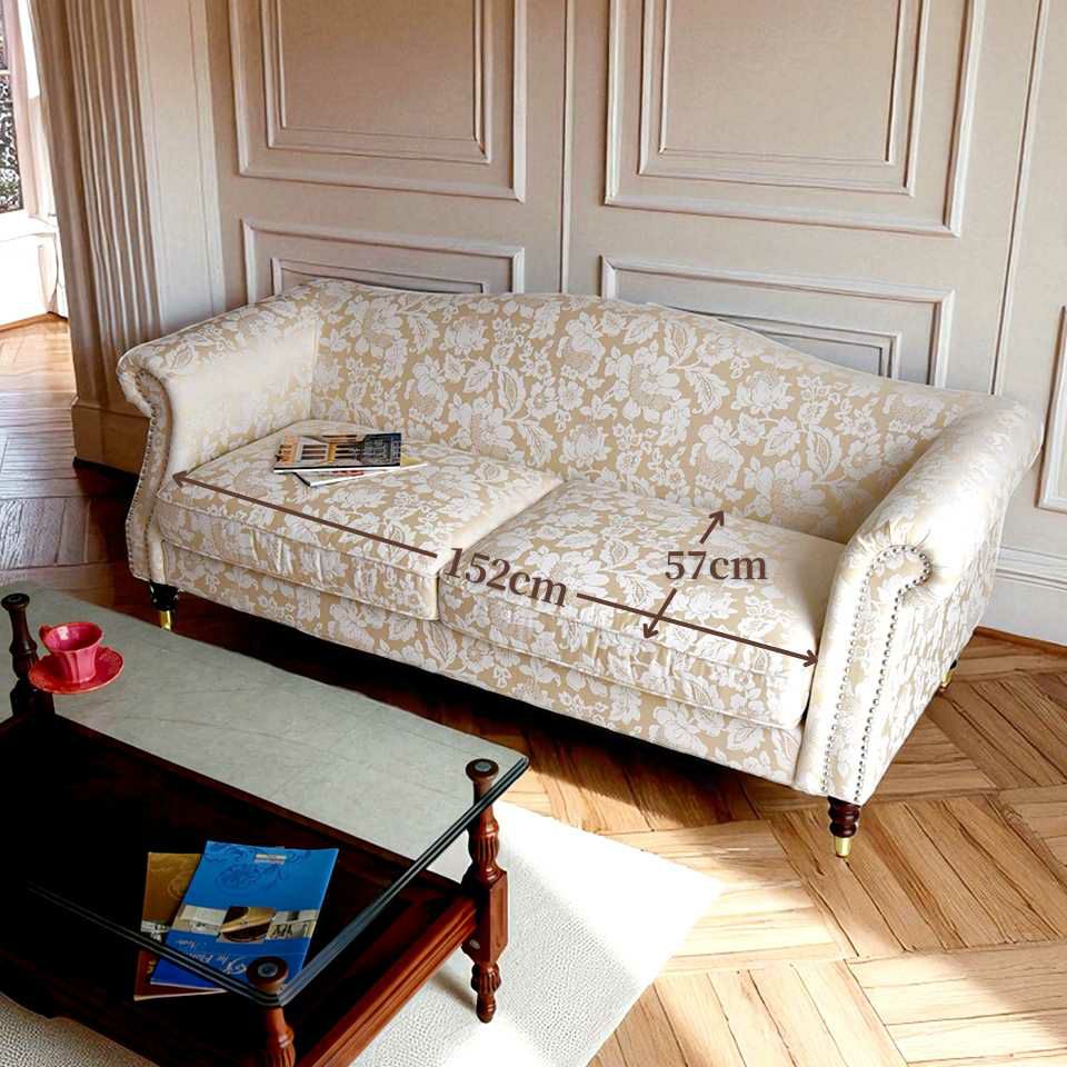 ヨーロピアン クラシック ロココ調 3人掛けソファ 3Pソファ 画像4