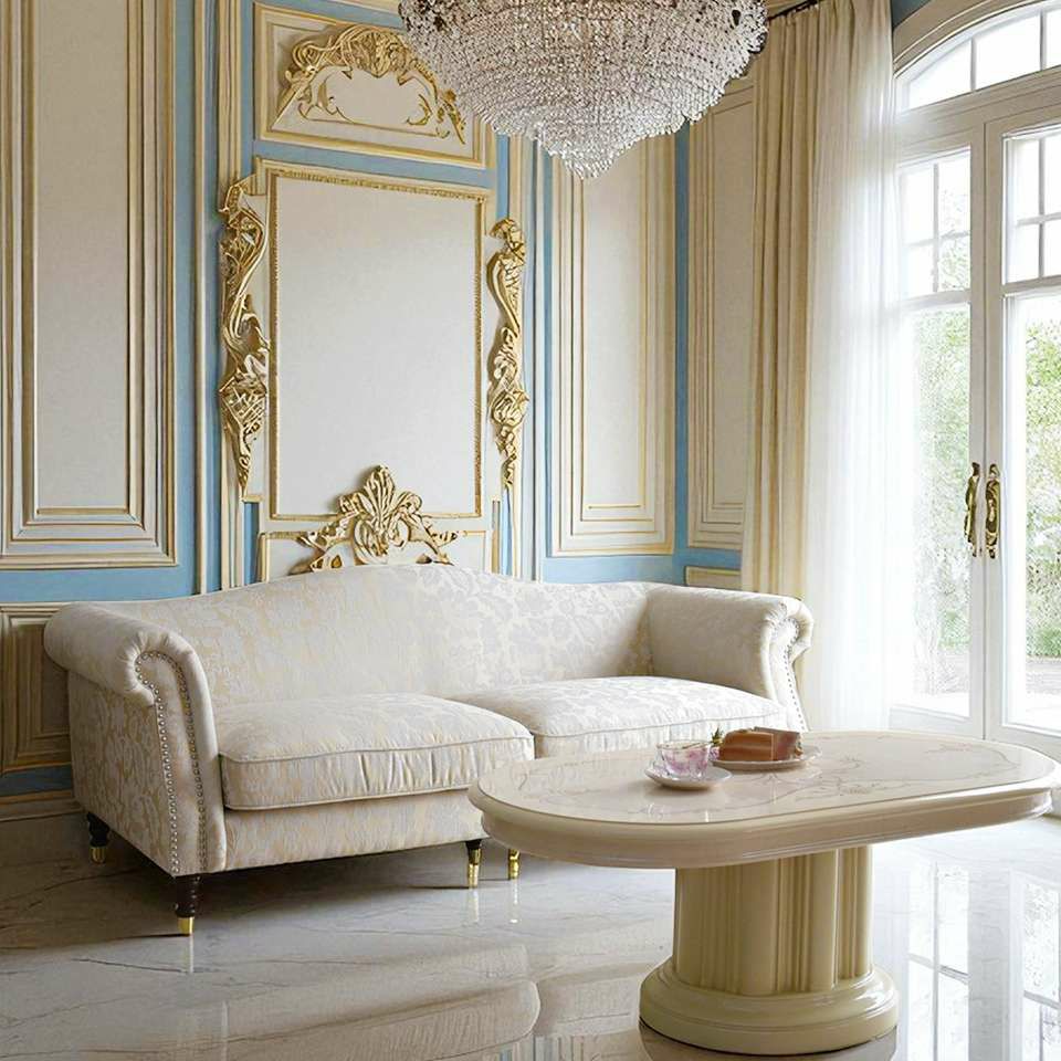 ヨーロピアン クラシック ロココ調 3人掛けソファ 3Pソファ 画像13