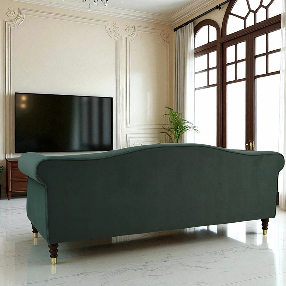 ヨーロピアン クラシック アンティーク調 3人掛けソファ 3Pソファ ベルベット 画像17