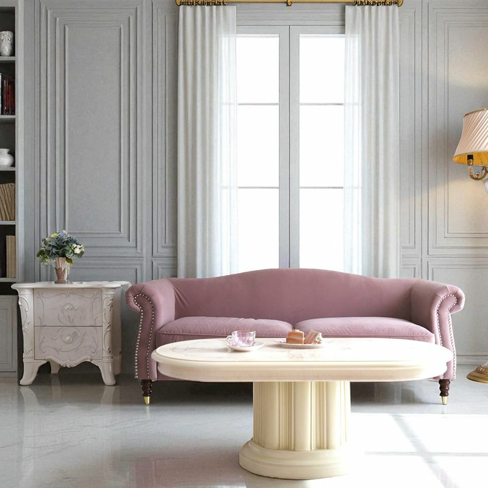 ヨーロピアン クラシック ロココ調 3人掛けソファ 3Pソファ ベルベット 画像3