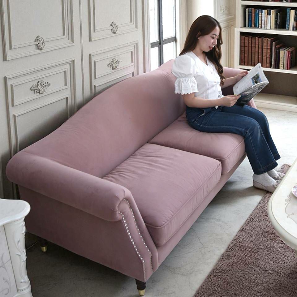 ヨーロピアン クラシック ロココ調 3人掛けソファ 3Pソファ ベルベット 画像5