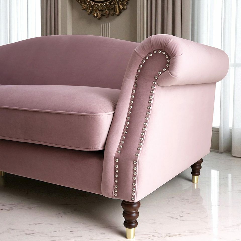 ヨーロピアン クラシック ロココ調 3人掛けソファ 3Pソファ ベルベット 画像7