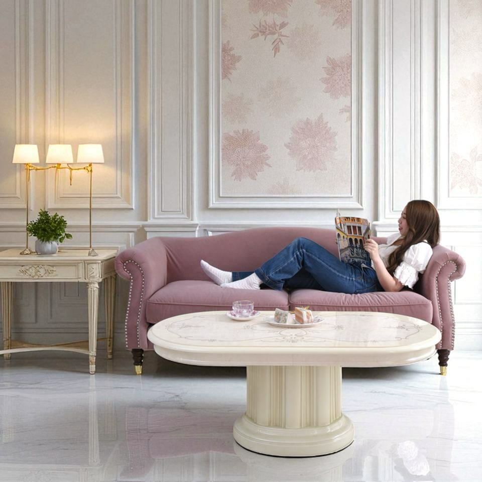 ヨーロピアン クラシック ロココ調 3人掛けソファ 3Pソファ ベルベット 画像18