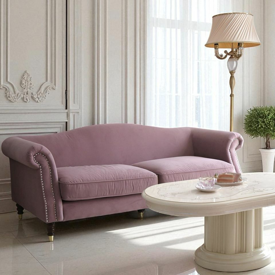 ヨーロピアン クラシック ロココ調 3人掛けソファ 3Pソファ ベルベット 画像19