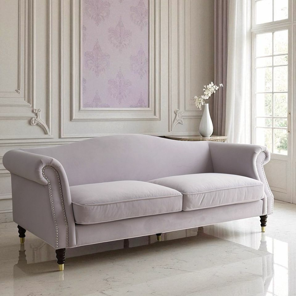 ヨーロピアン クラシック ロココ調 3人掛けソファ 3Pソファ ベルベット 画像2