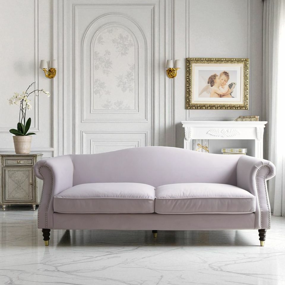 ヨーロピアン クラシック ロココ調 3人掛けソファ 3Pソファ ベルベット 画像3