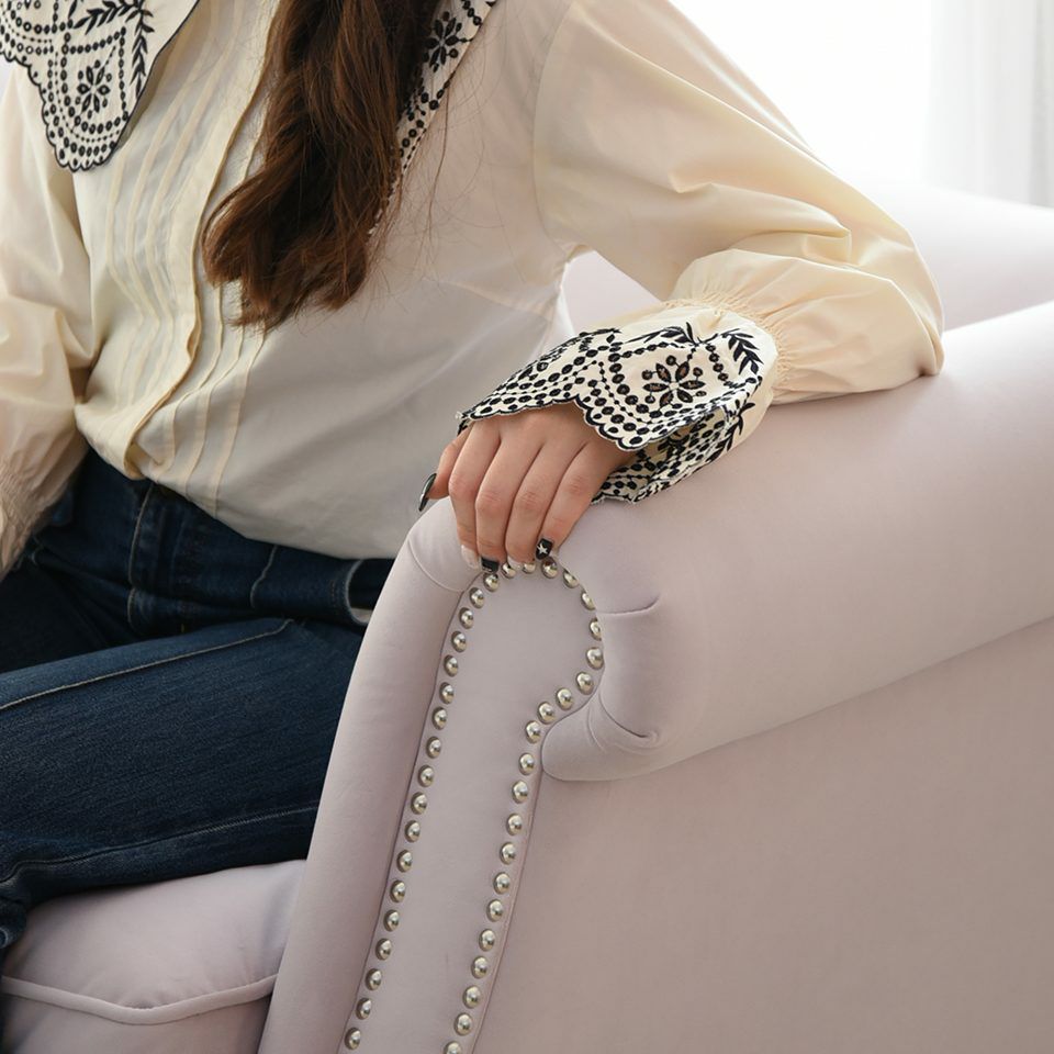 ヨーロピアン クラシック ロココ調 3人掛けソファ 3Pソファ ベルベット 画像10