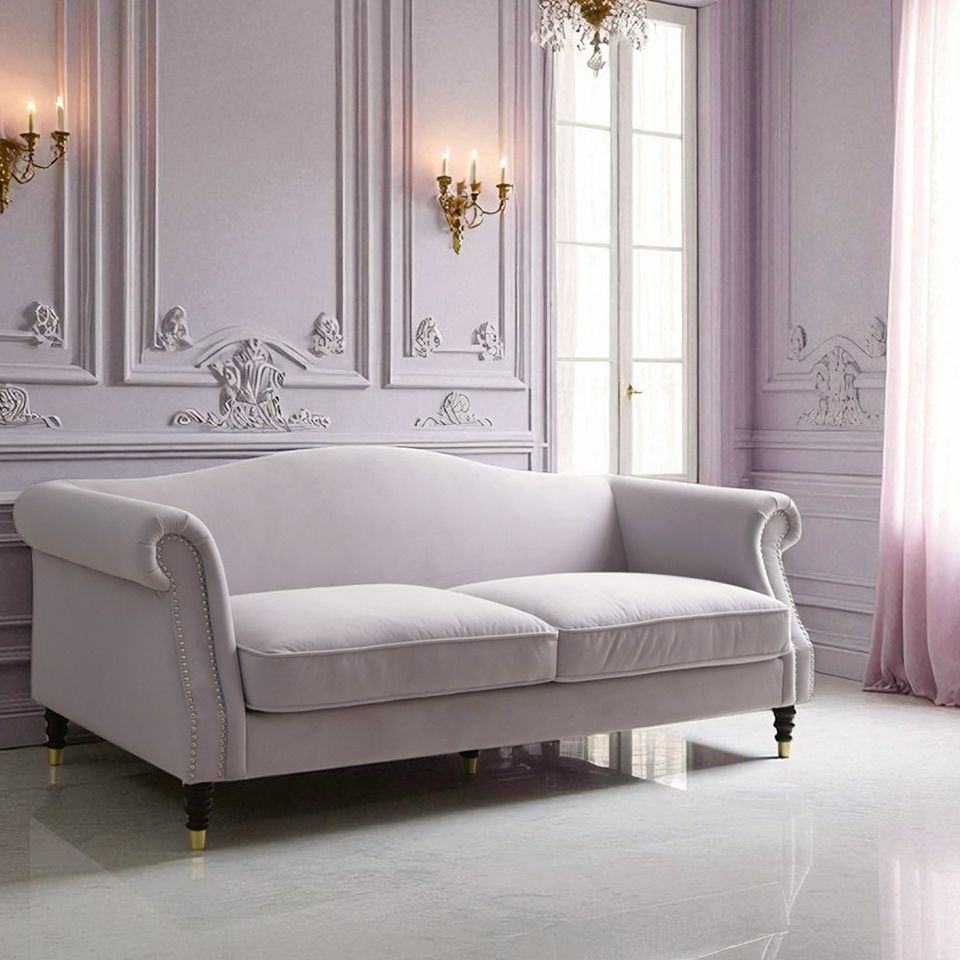 ヨーロピアン クラシック ロココ調 3人掛けソファ 3Pソファ ベルベット 画像12