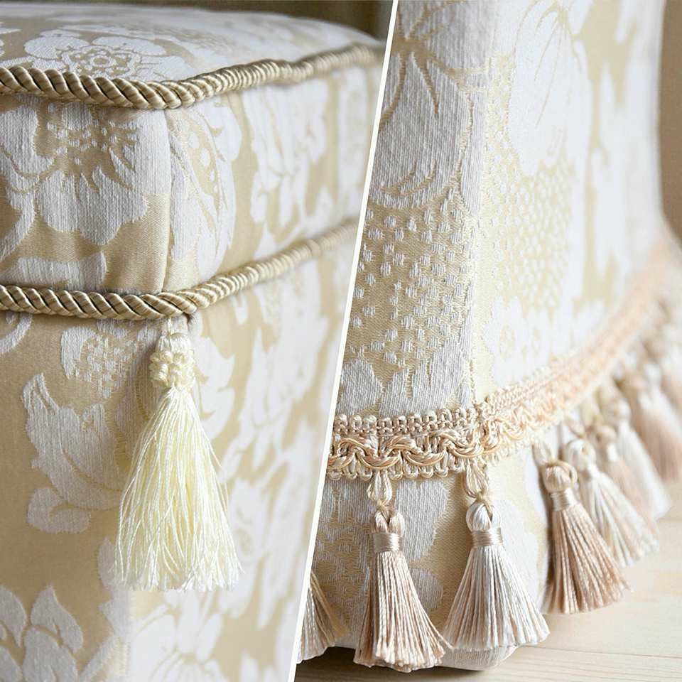 ヨーロピアン アンティーク調 タッセル付き スツール 画像6