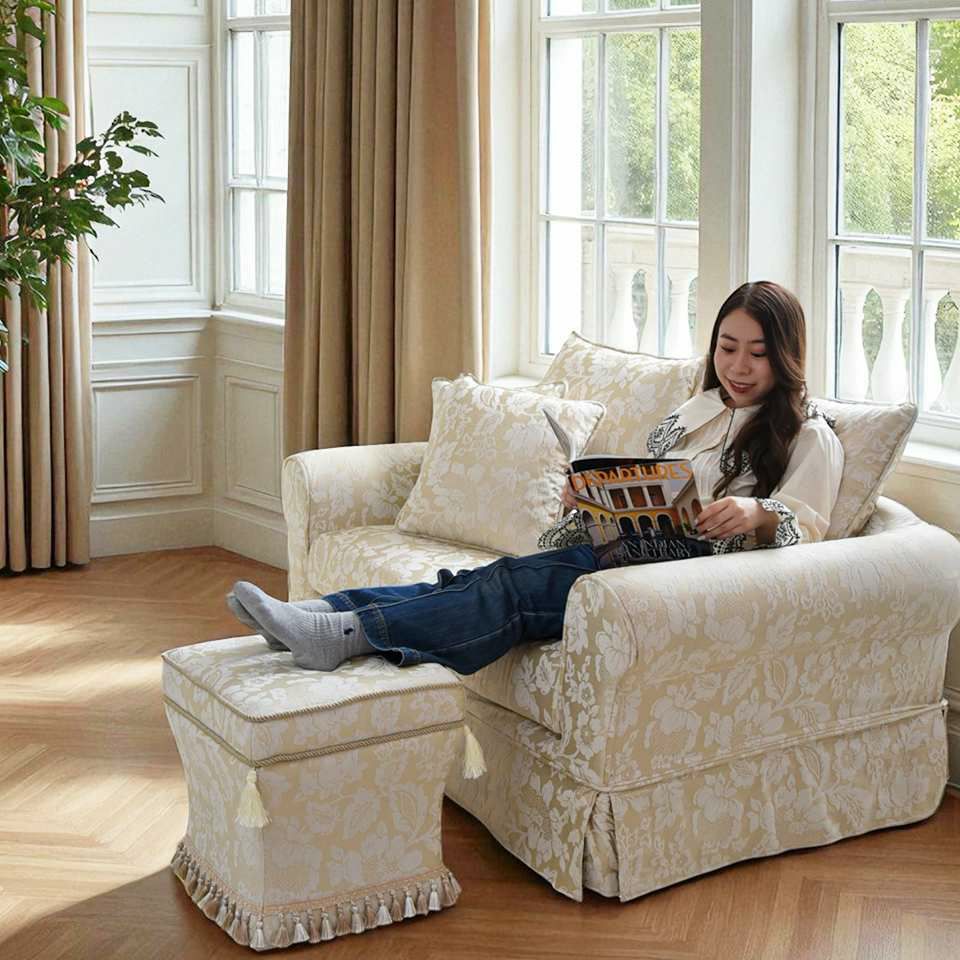 ヨーロピアン アンティーク調 タッセル付き スツール 画像9