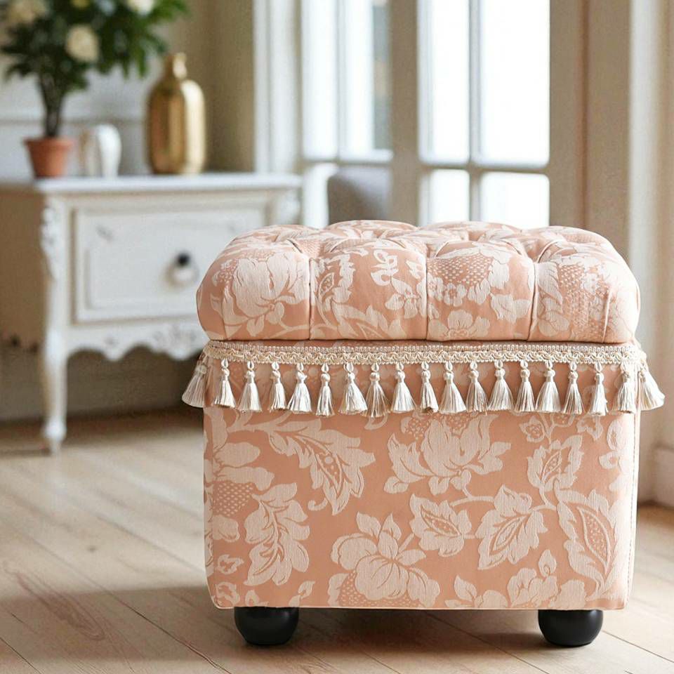 ヨーロピアン ロココ調 姫系 収納付き スツール 画像2