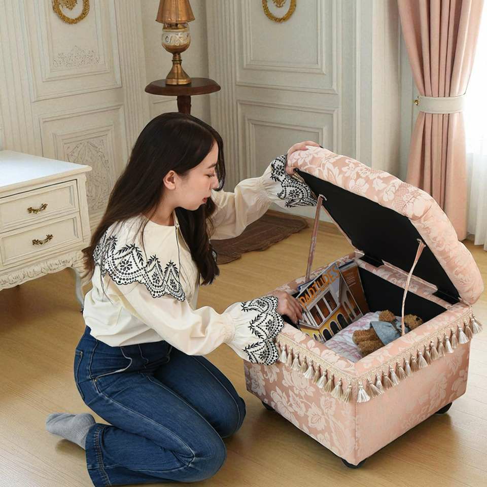ヨーロピアン ロココ調 姫系 収納付き スツール 画像8