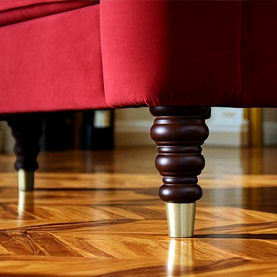 アンティーク調 ヨーロピアン 3人掛けソファ 3Pソファ ベルベット 画像7