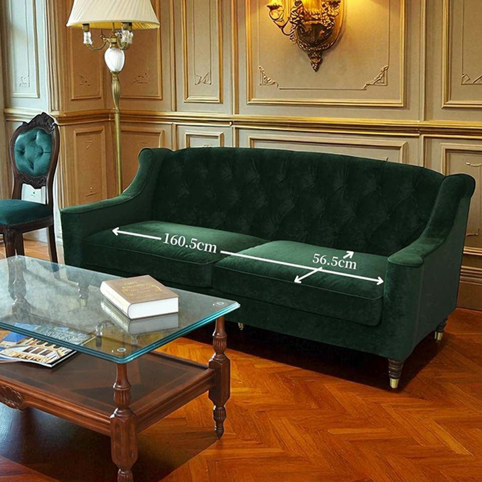 アンティーク調 ヨーロピアン 3人掛けソファ 3Pソファ ベルベット 画像4