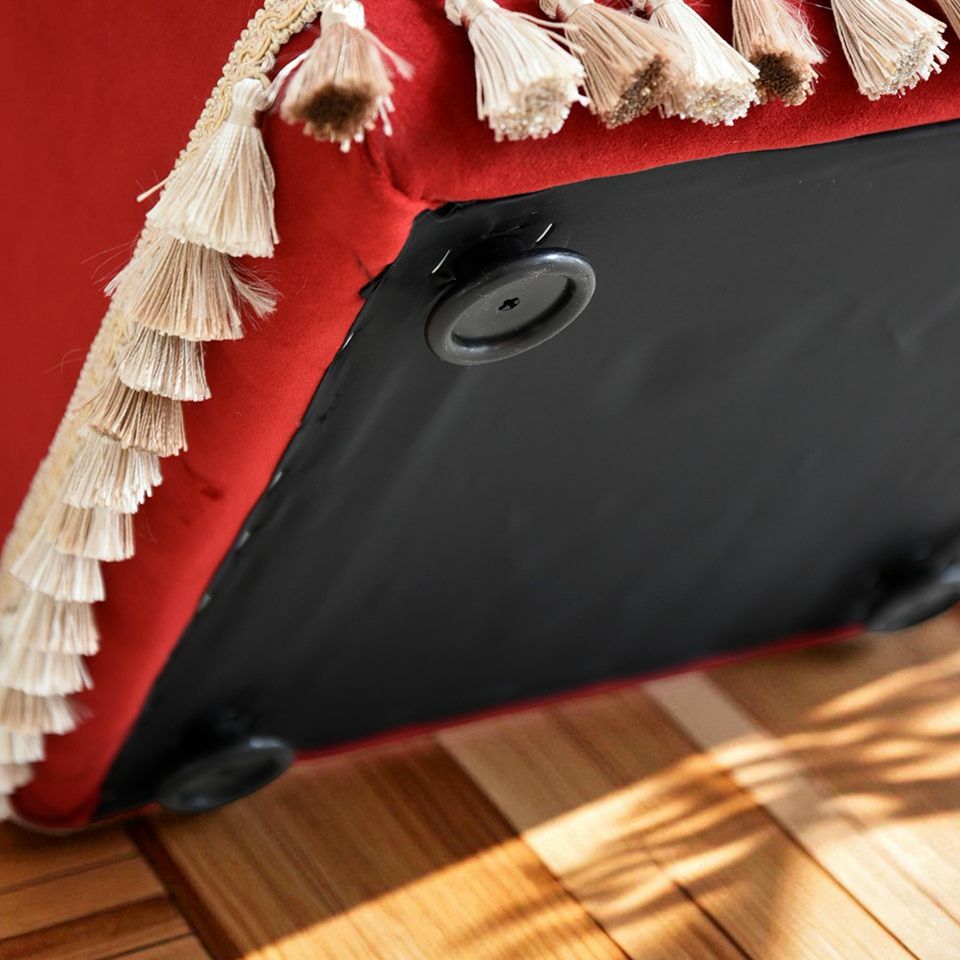 アンティーク調 クラシック ベルベット タッセル付 スツール 画像7