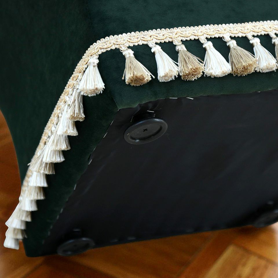 アンティーク調 クラシック ベルベット タッセル付 スツール 画像7