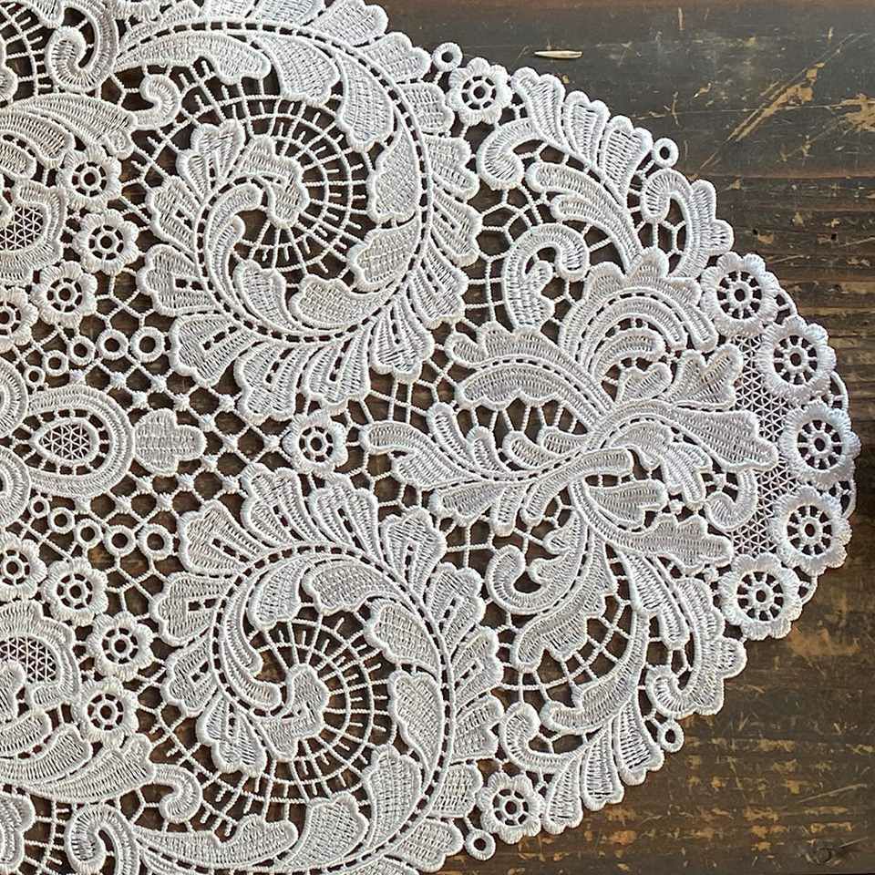 テーブルセンター オーバル テーブルリネン 敷物 レース 画像2